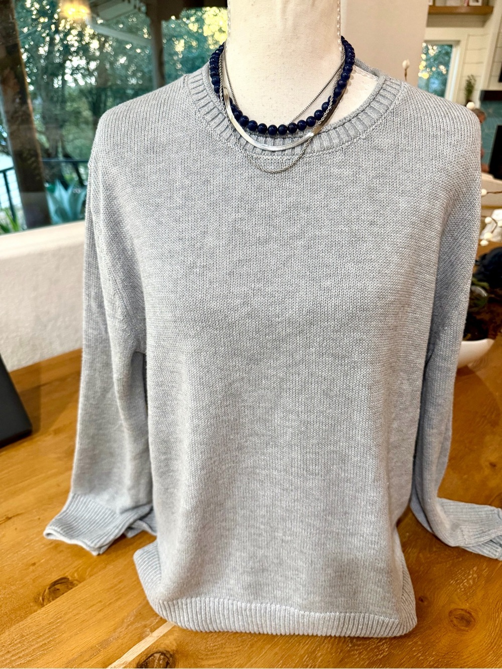 Ella Moss Light Gray Crewneck Sweater